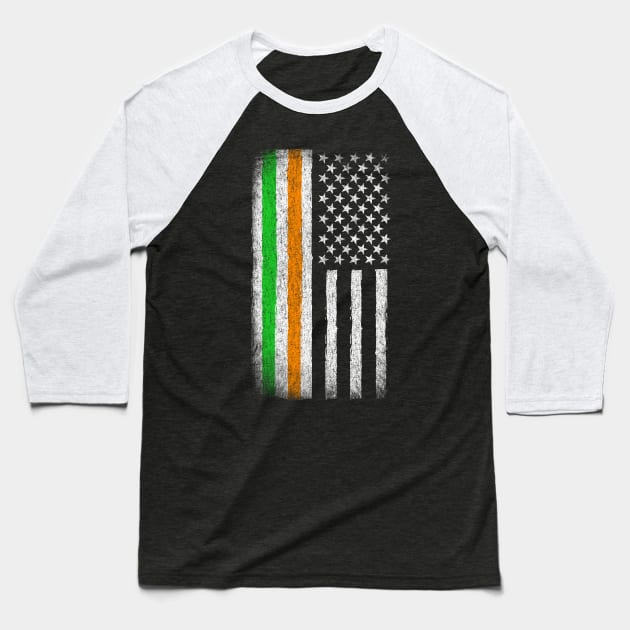 Irish American Heritage Pride Flag Vintage Baseball T-Shirt by zurcnami